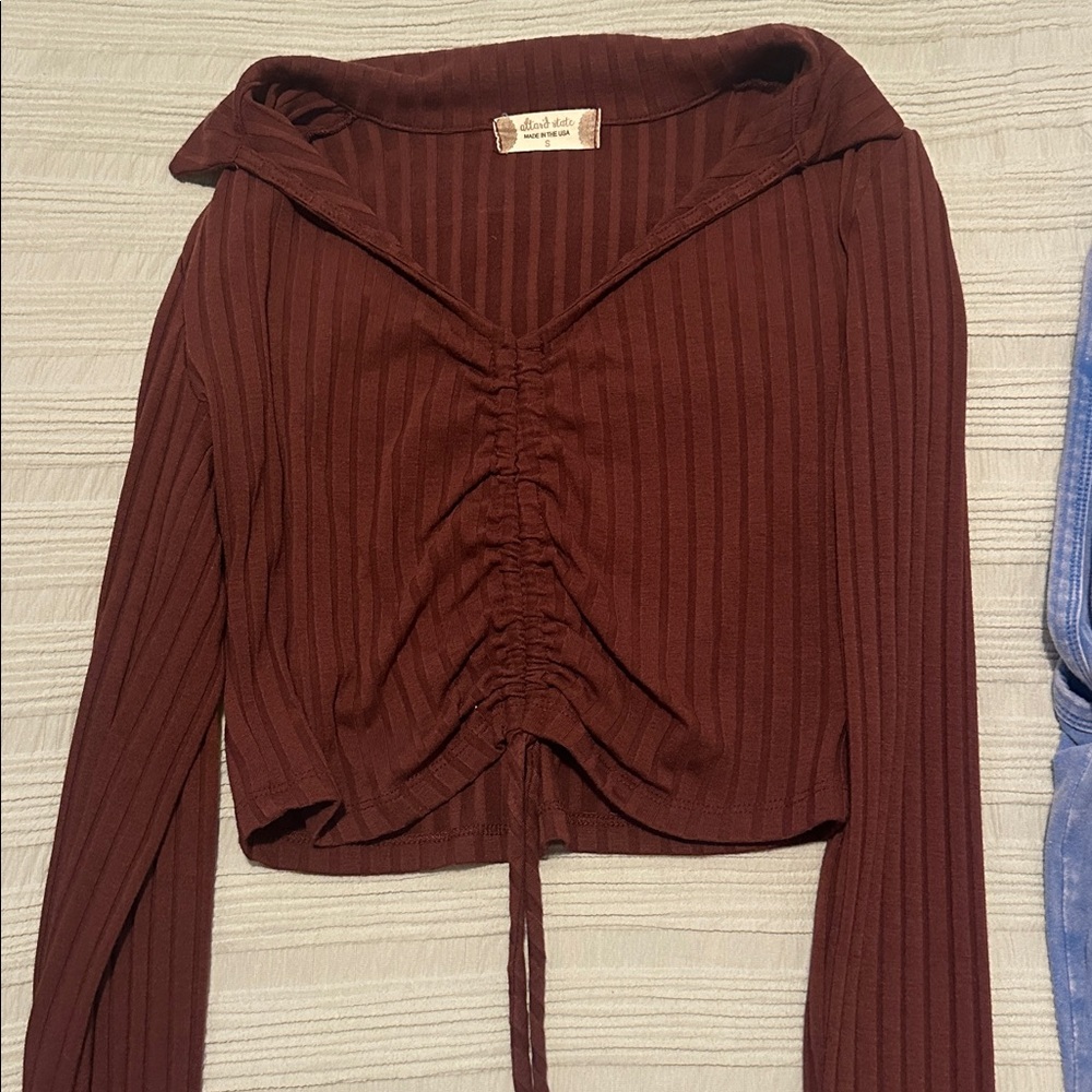 Altard state Brown Ruched Top